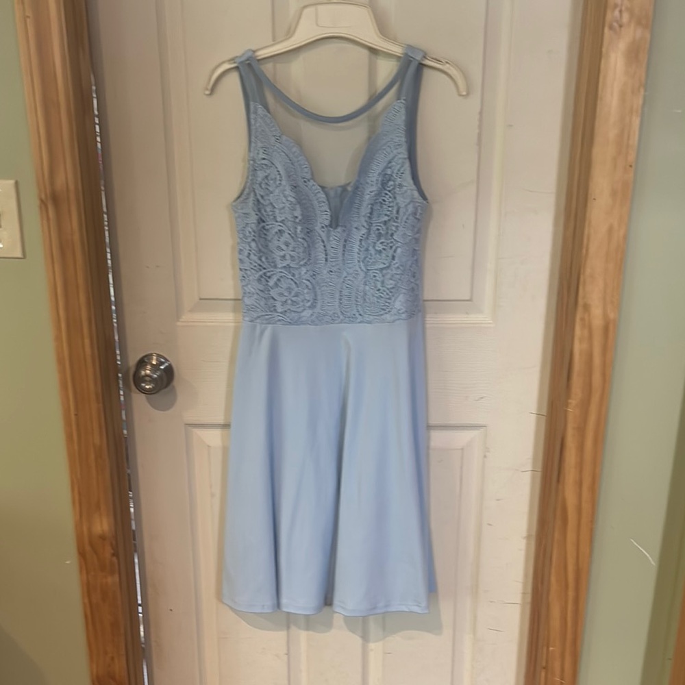Grace Karin Light Blue Lace Dress